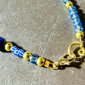 Gold Plated Blue beaded bracelet with Lapis Lazuli