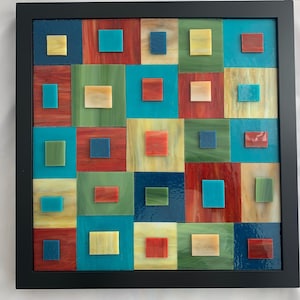 Glass Quilt Abstract Mosaic, Abstract Art, Art for Small Spaces, Modern Art