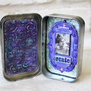 Altered Art Tin, Create! Word Art, Polymer Clay Art, Art for Small Spaces