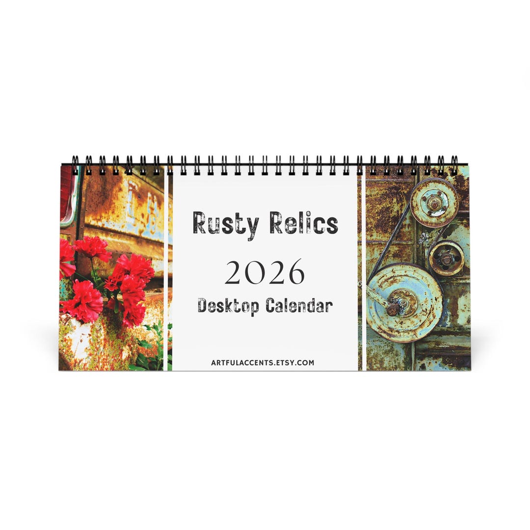 Rusty Relics 2026 Desk Calendar, Stand up Monthly - Etsy