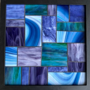 Purple Passion Stained Glass Mosaic Art - Black Frame