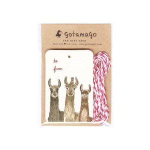 Three Llamas Gift Tags, Set of 10