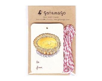 Egg Tart Gift Tags, Set of 10