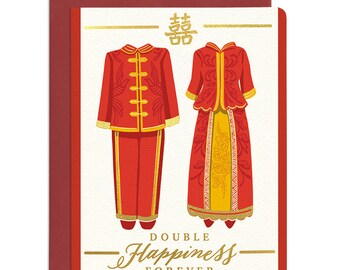 Double Happiness - Chinese Wedding Greeting Card