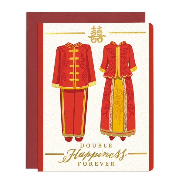 Double Happiness - Chinese Wedding Greeting Card