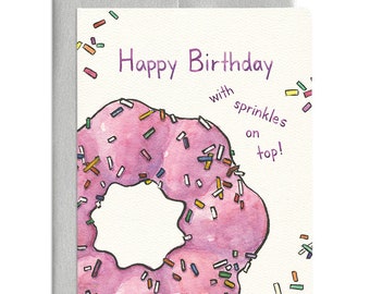 Birthday Sprinkles - Blank Donut Greeting Card