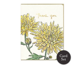 Chrysanthemum - Thankyou Card Set of 6