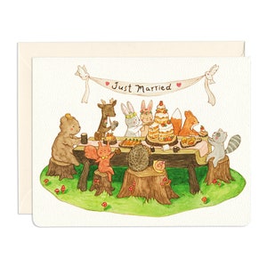 Forest Friends - Whimsical Wedding Greeting Card