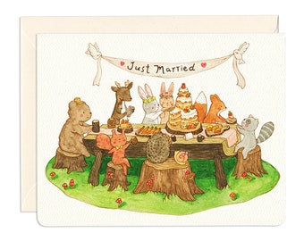 Forest Friends - Whimsical Wedding Greeting Card