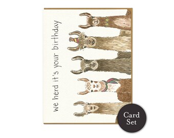 Llama Birthday - Card Set of 6