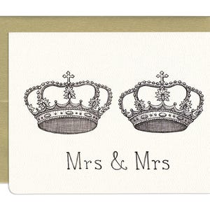 Carte de mariage Mme et Mme Royal Crowns pour le même sexe * VENTE