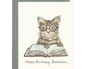 Bookworm Birthday Card