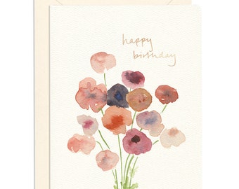 Poppies Birthday Card