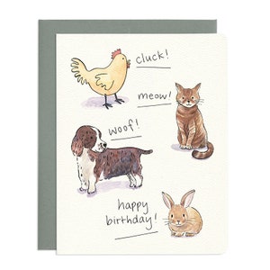 Carte d'anniversaire de sons d'animaux