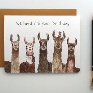 Llama Birthday Card // Cute and Funny Alpaca Inspired Birthday Card image 2