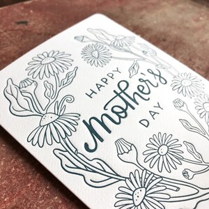 Black Eyed Susan - Letterpress Carte de fête des mères