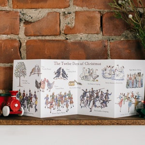 Les douze jours de Noël - Carte de Noël Accordéon