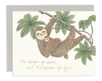 Sloth Parent - Mother's Father's Day Card