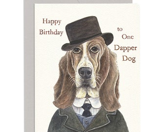 Dapper Dog Birthday Card