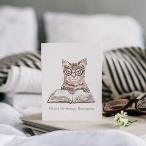 Bookworm Birthday Card - Etsy