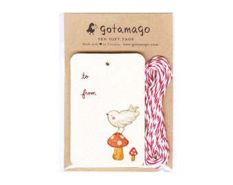 Toadstools Gift Tags - Set of 10