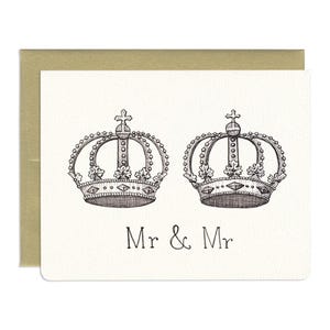 Carte de mariage homosexuel Mr & Mr Royal Crowns * VENTE