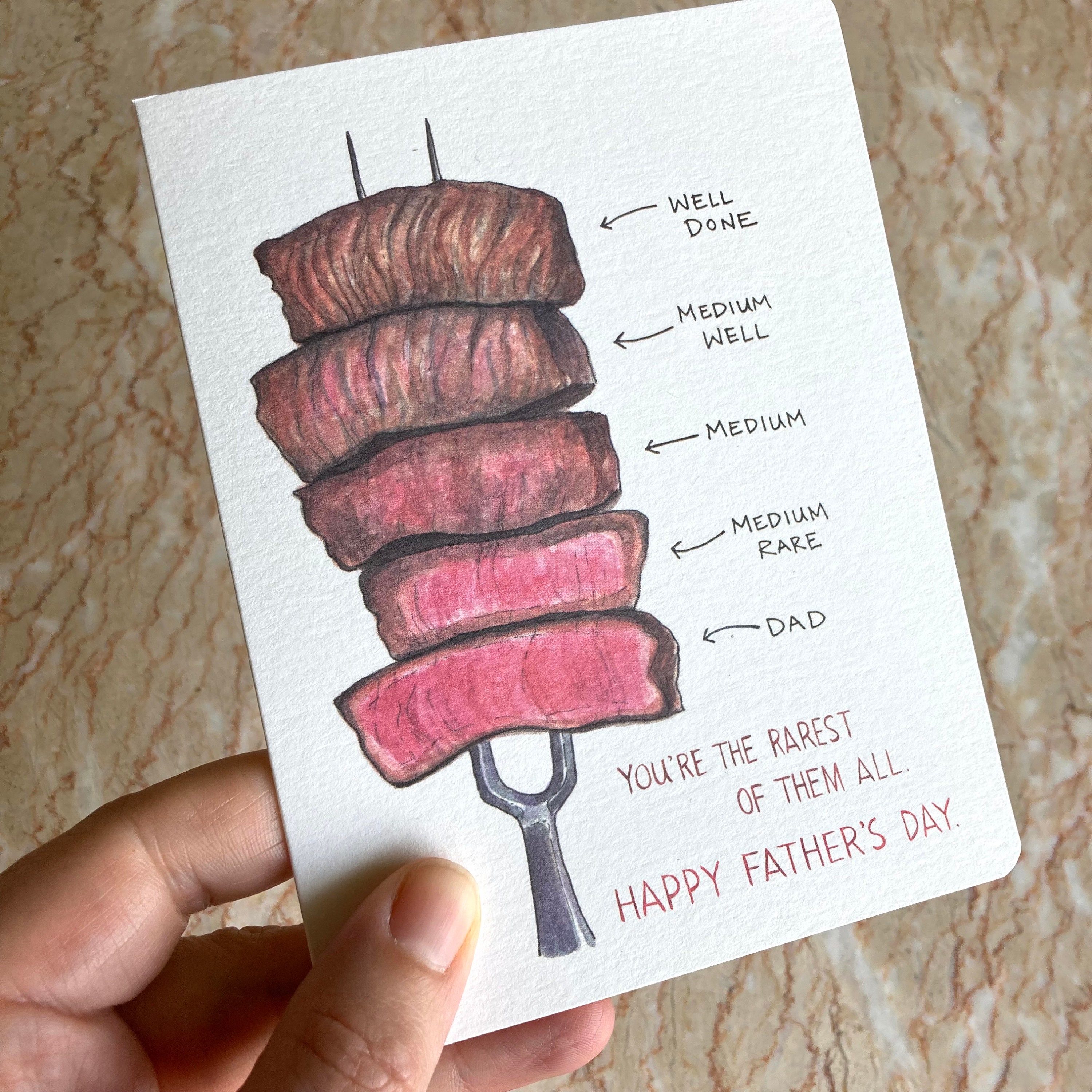 rare father's day card Funny Father's Day Steak Card, Cute Fathers Day Card Gift for Dad, You Are  the Rarest of Them All : Amazon.co.uk: Stationery & Office Supplies main image 1