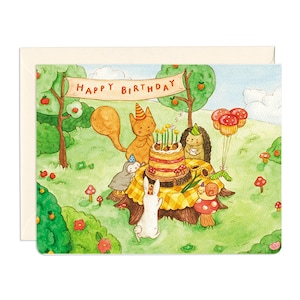 Anniversaire des amis de la forêt - Carte de voeux