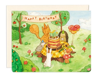 Forest Friends Birthday - Greeting Card