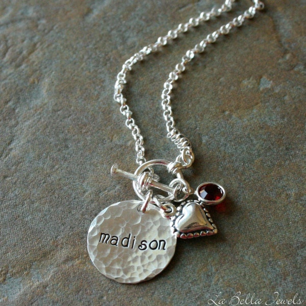 Single My Heart Sterling Personalized Necklace