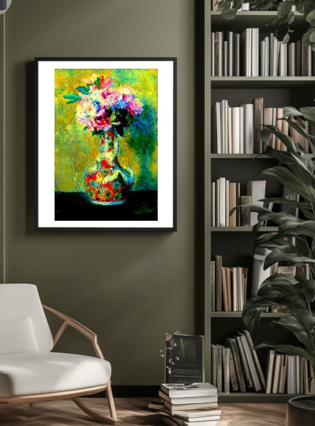 Abstract Printable Modern Floral Vase Art Print, Modern Home Decor ...