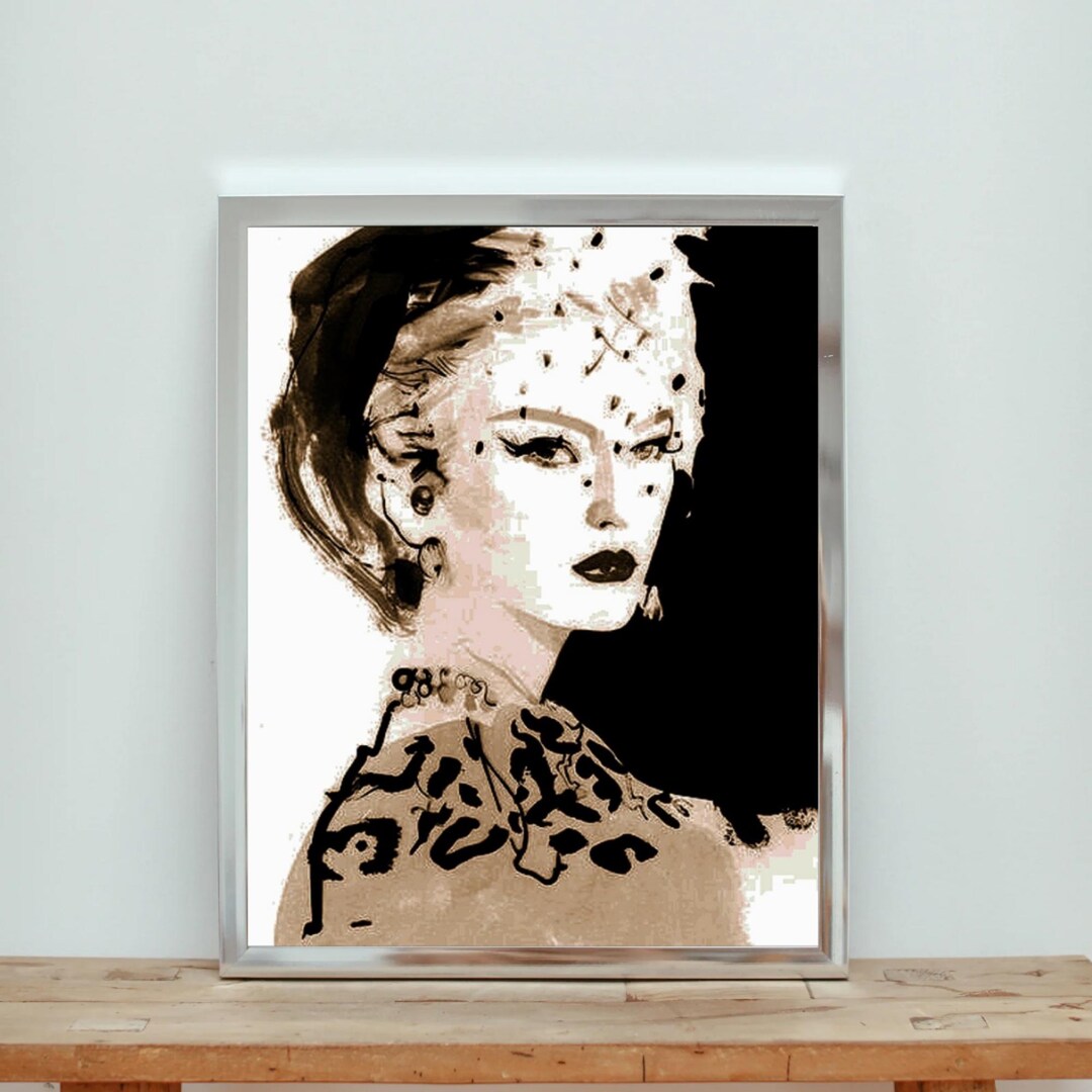 Printable Wall Art Modern Drawings Abstract Woman Portrait Print ...