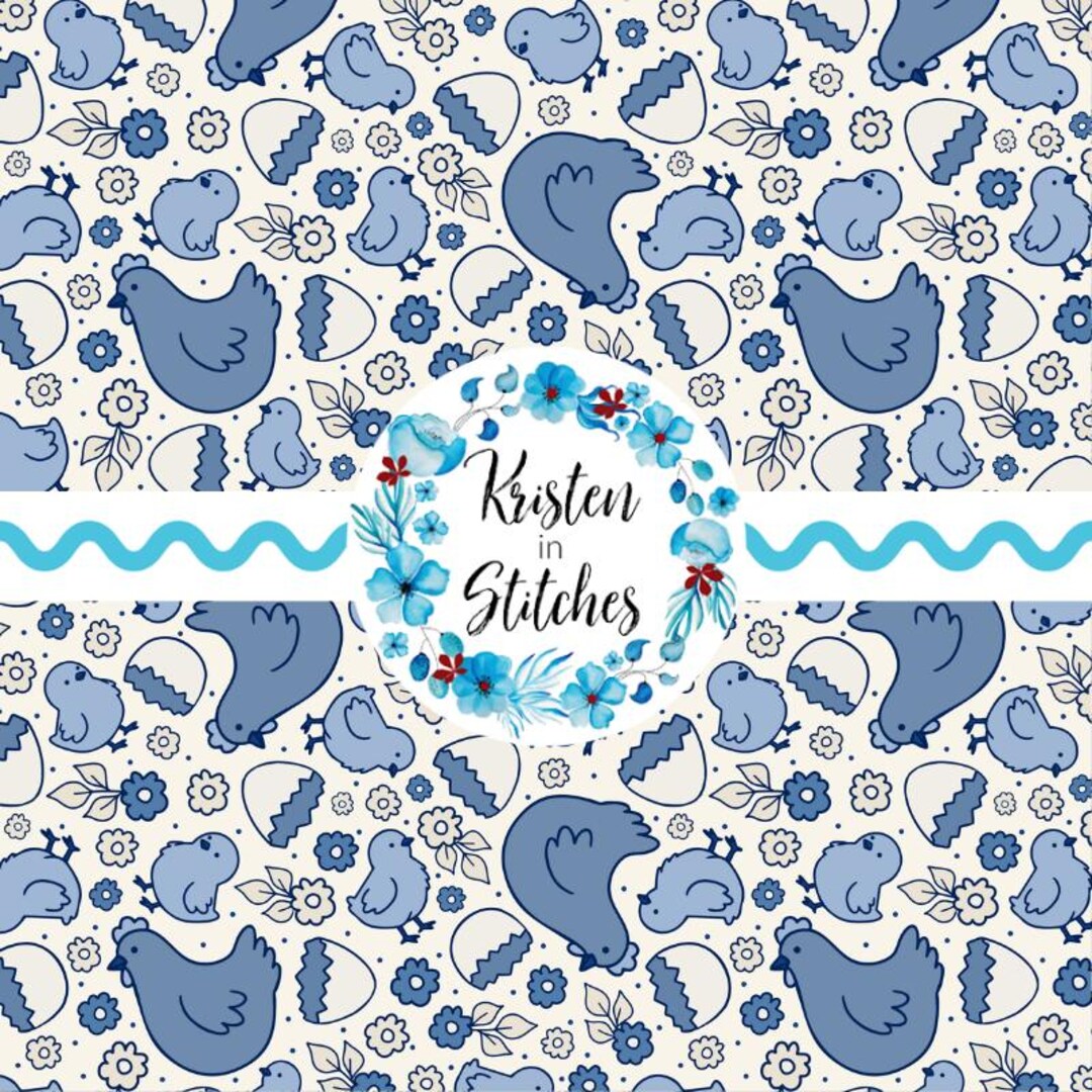 Spring Hens and Chicks Seamless Pattern, Digital PNG File, DIY ...