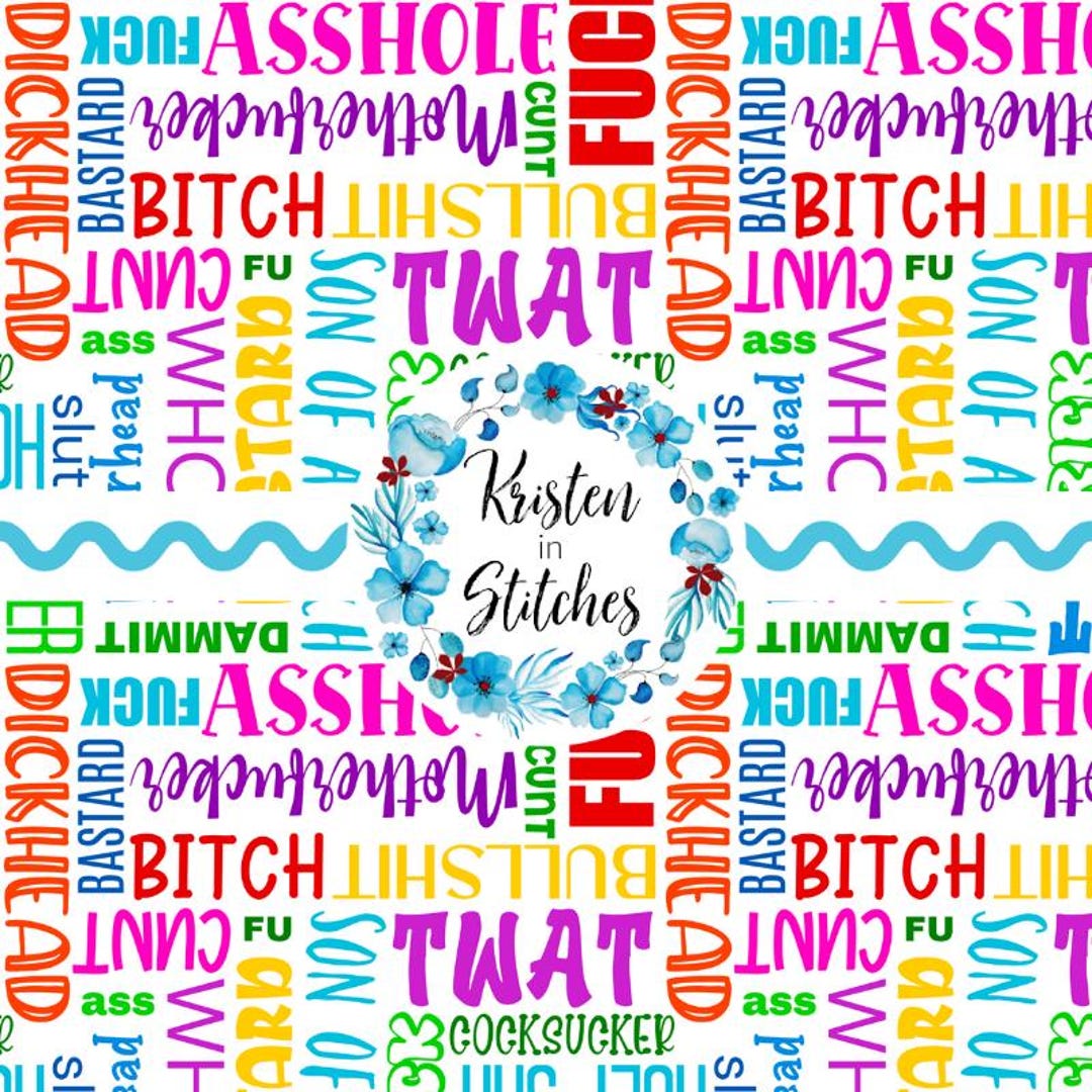 Swear Word Pattern Swear Word Cloud Seamless Pattern, PNG Digital File, DIY Printable ...