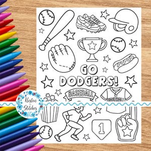 Dodgers Coloring Book - Etsy