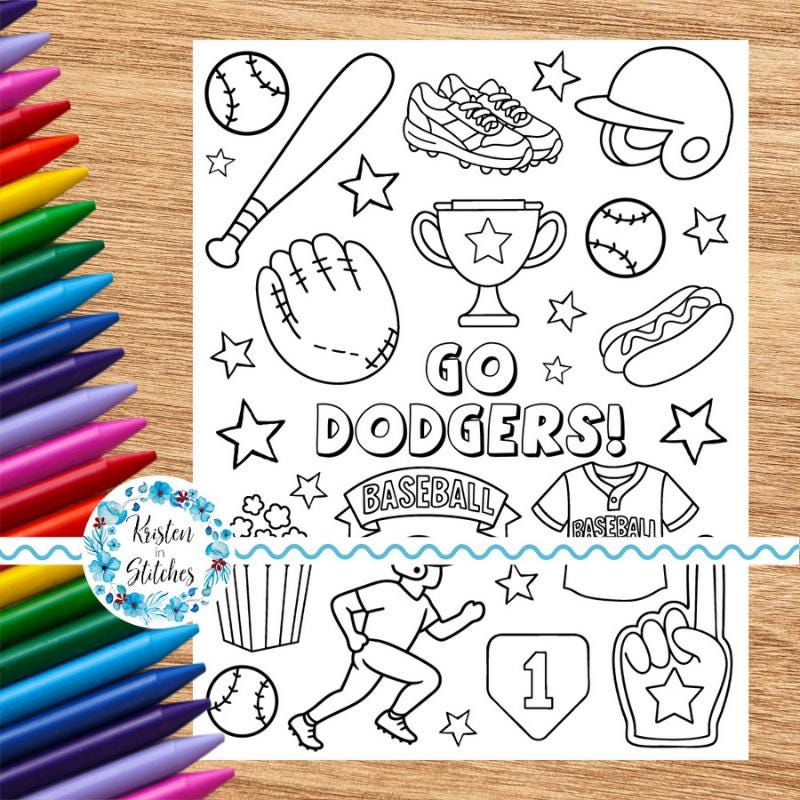 Dodgers Coloring Book - Etsy