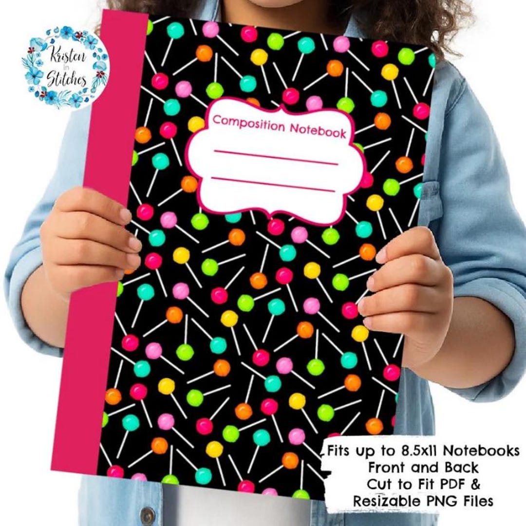 Composition Notebook Cover, Printable Resizable PNG, Back to School ...