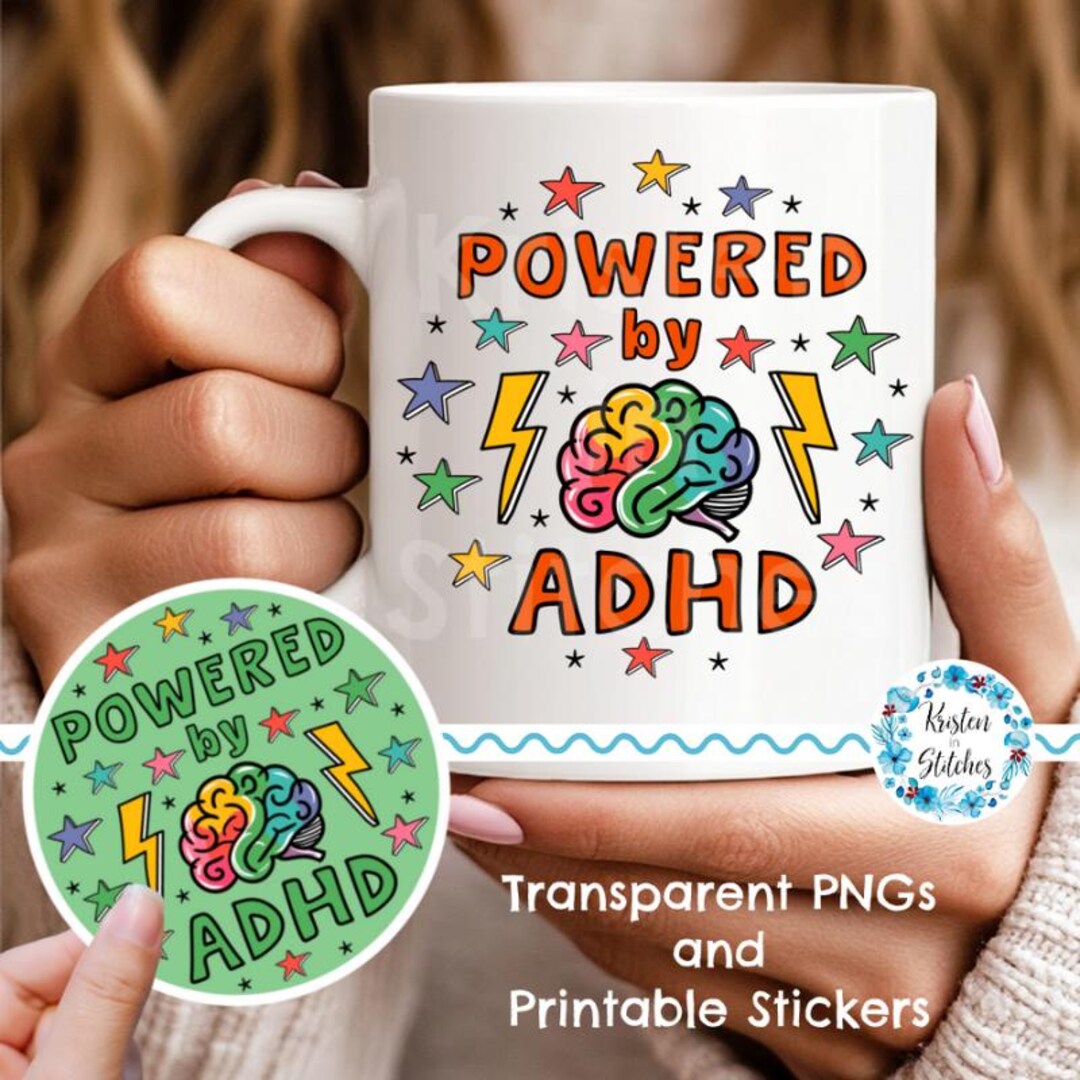 Powered by ADHD Graphics, Transparent PNG, Uv DTF Sublimation Crafts ...
