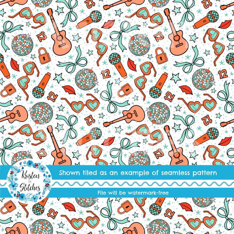 Showgirl Seamless Pattern, Digital File, Instant Download, Printable ...