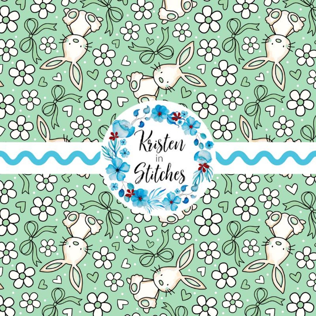 Bunny Rabbits Seamless Pattern, Digital File, Instant Download, DIY ...