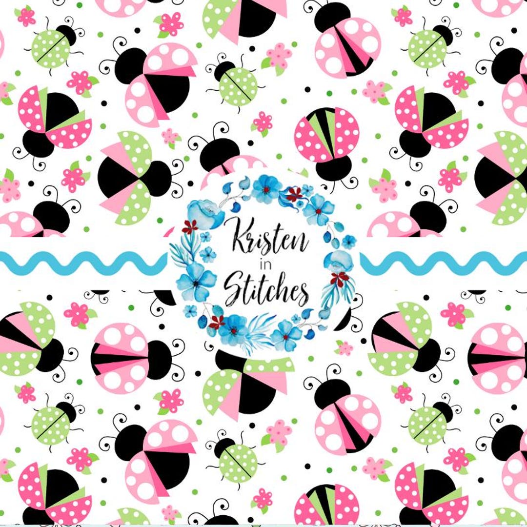 Lady Bug Spring Pattern Ladybugs and Flowers Seamless Pattern, Digital PNG File, DIY Printable ...