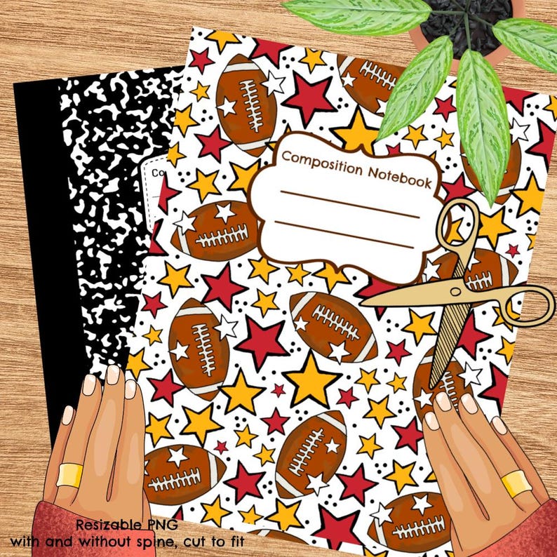 Composition Notebook Cover, Printable Resizable PNG, Back to School ...