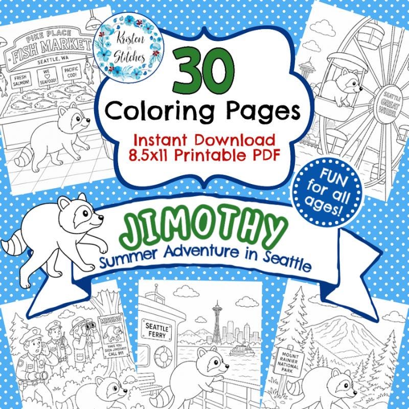 Raccoon Coloring Pages - Etsy