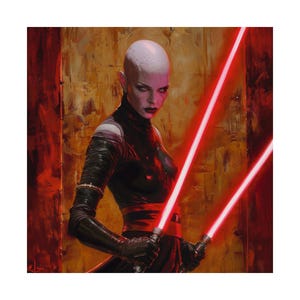 Asajj Ventress, Sith Assassin, Star Wars, Poster, Sci Fi, Lightsaber, Dark Side, Alien, Female, Wall Art, Home Office Prints, Gift for fans