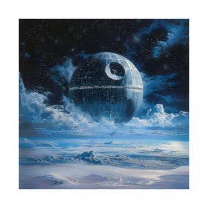 Death Star, Imperial Navy, Galactic Empire, Star Wars, Poster, Sci Fi, Space, TIE Fighter, Starfighter, Starship, Wall Art, Gift for Fans