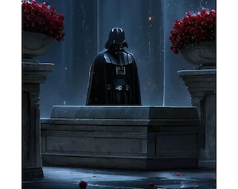 El duelo de Darth Vader, parte 2, póster vertical mate, La tumba de Padmé