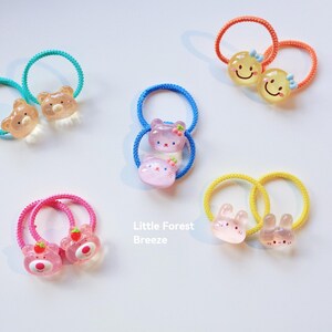 Cute cartoon Hair Ties Collection - 2 Pack, summer fashion pony tail tie for baby/toddler