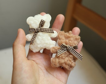 Teddy Bear Hair Clip: Soft Fluffy Hair Accessory with Bow