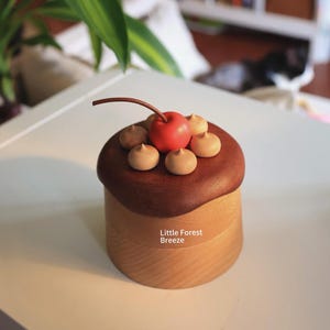 Cute Wooden Chocolate Cream Cake Jewelry Box unique design best gift for her birthday gift for girls gift for dessert lovers