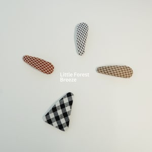 British-Inspired Plaid Triangle Hair Clips (Set of 2) – Classic Check Print Amazon.com: 2 PCS Checkered Hair Claw Clips Square Checker  main image 3